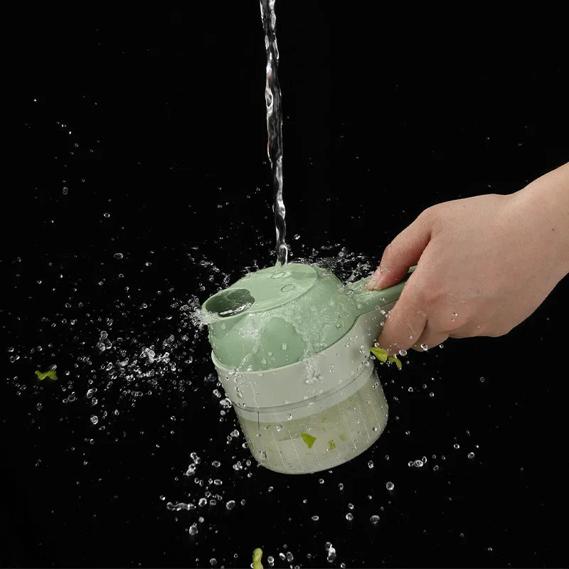 PulseWellness 4-in-1 Wireless Electric Vegetable Cutter & Food Chopper
