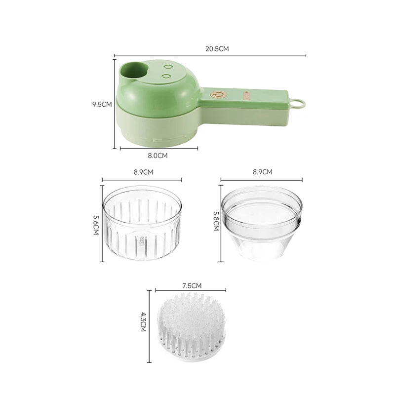 PulseWellness 4-in-1 Wireless Electric Vegetable Cutter & Food Chopper