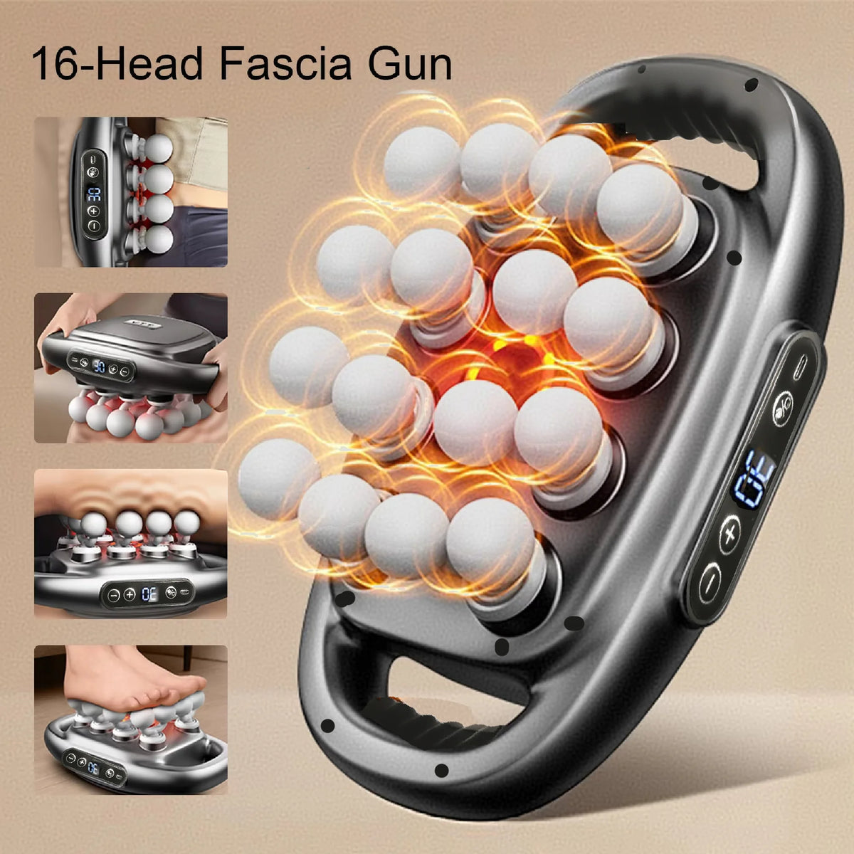⁠16-Head Deep Tissue & Muscle Massage Gun
