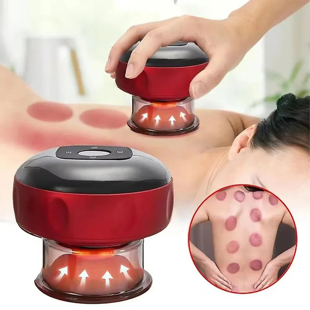 Rechargeable Electric Vacuum Cupping Set Wireless 6/12 Level Skin Scraping Massage Guasha Tool for Household Use