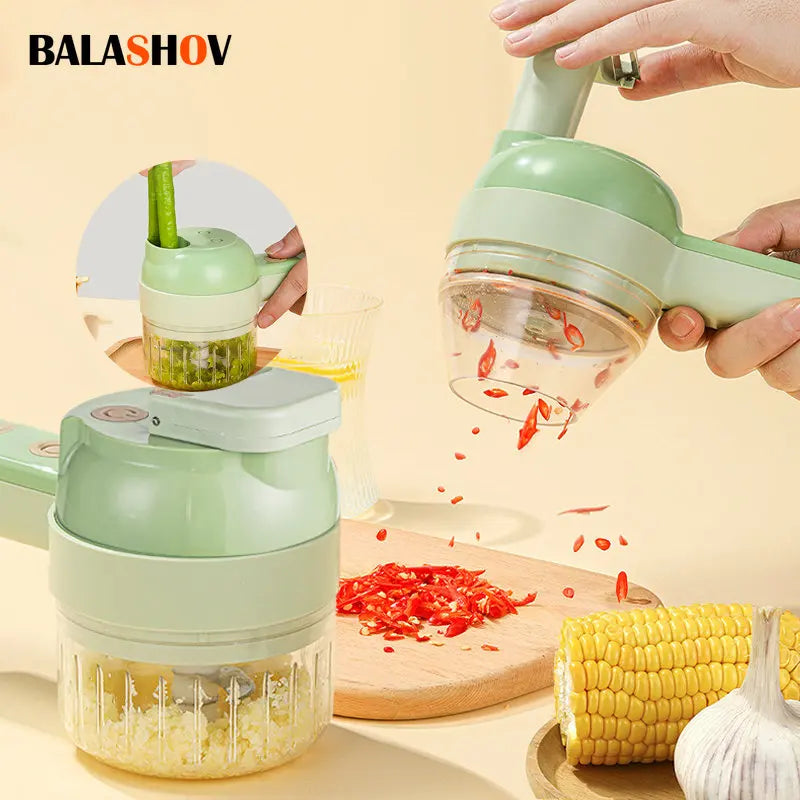 PulseWellness 4-in-1 Wireless Electric Vegetable Cutter & Food Chopper