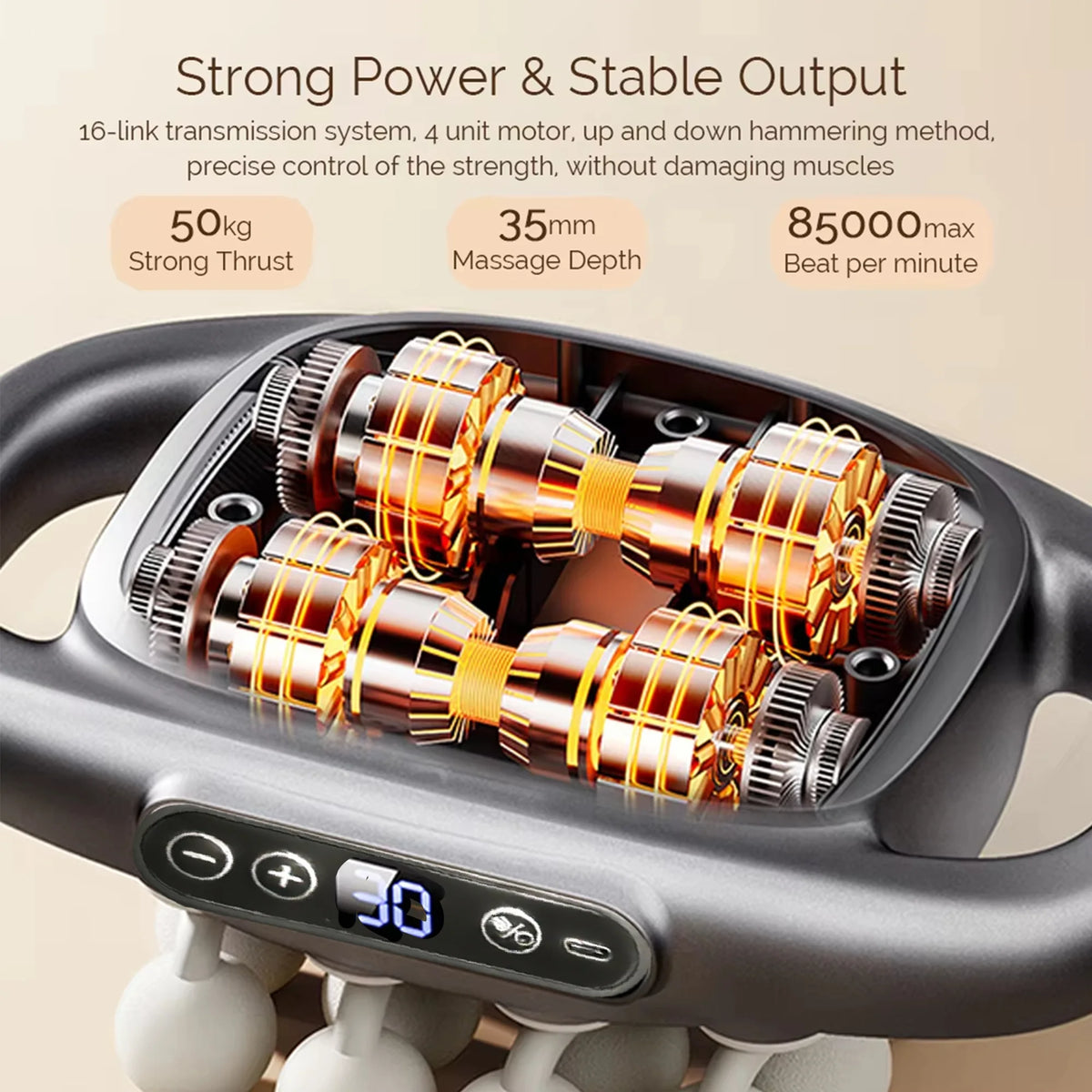⁠16-Head Deep Tissue & Muscle Massage Gun