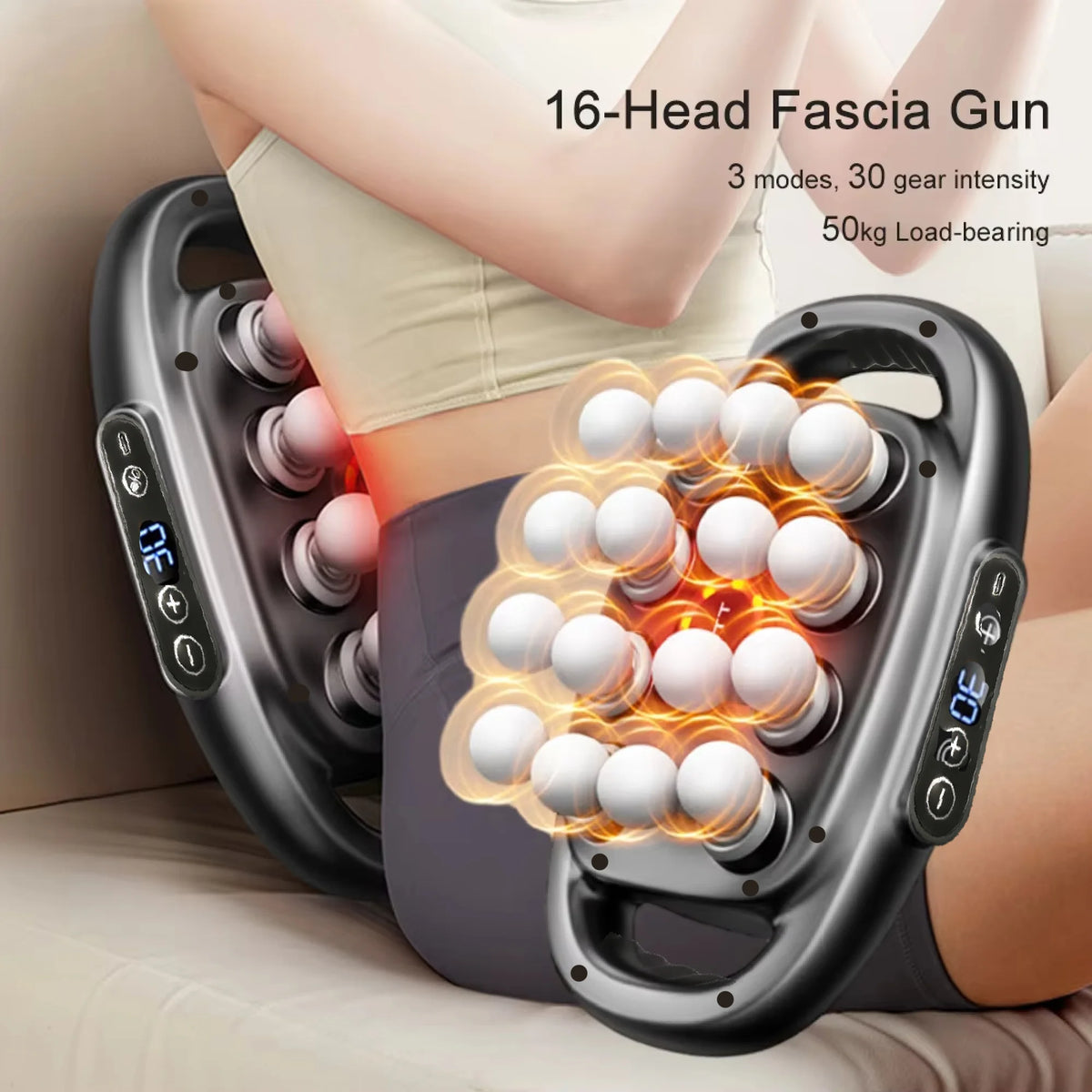 ⁠16-Head Deep Tissue & Muscle Massage Gun
