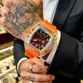 Transparent Barrel Quartz Watch - Rainbow Dial