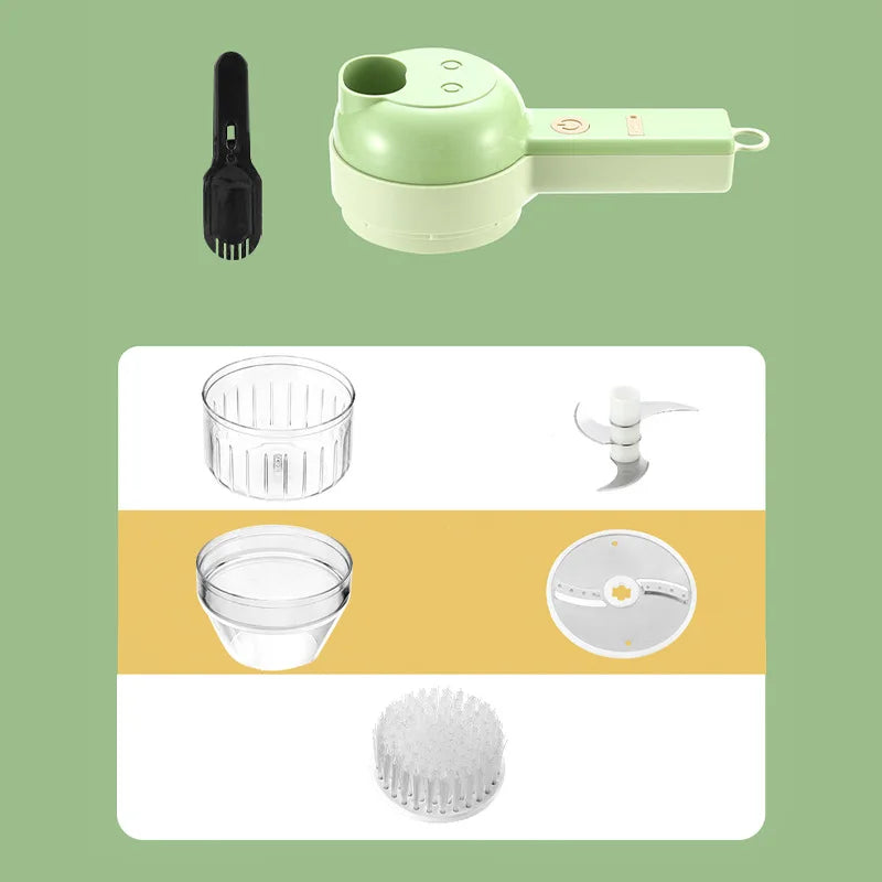 PulseWellness 4-in-1 Wireless Electric Vegetable Cutter & Food Chopper